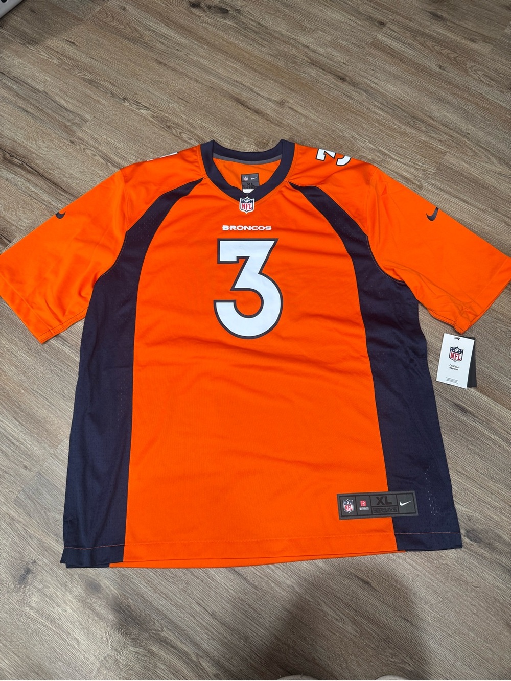 Denver Broncos Mens Orange Nike Game Jersey Lock #3 Brand New with Tags